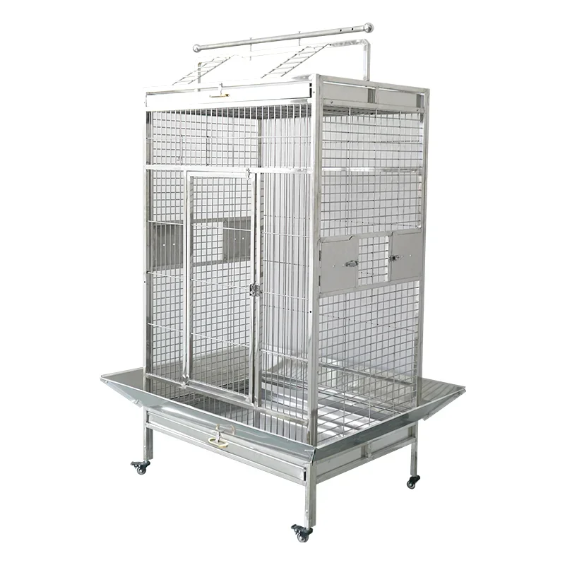 

304 solid steel strip stainless steel villa bird cage large station frame starling peony mystic phoenix gray parrot breeding