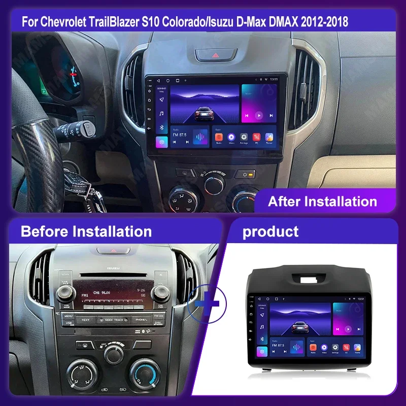 Автомобильный радиоприемник Android для Chevrolet TrailBlazer S10 Colorado/Isuzu D-Max DMAX 2012-2018 GPS-навигация Авто стерео мультимедийный плеер
