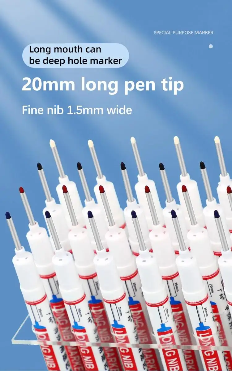 5 farben 20mm Tiefe Loch Lange Marker Stifte Badezimmer Wasserdichte Holzbearbeitung Fliesen Metall Mehrzweck Lange Kopf Öl marker Stift Arbeit – Detail 5