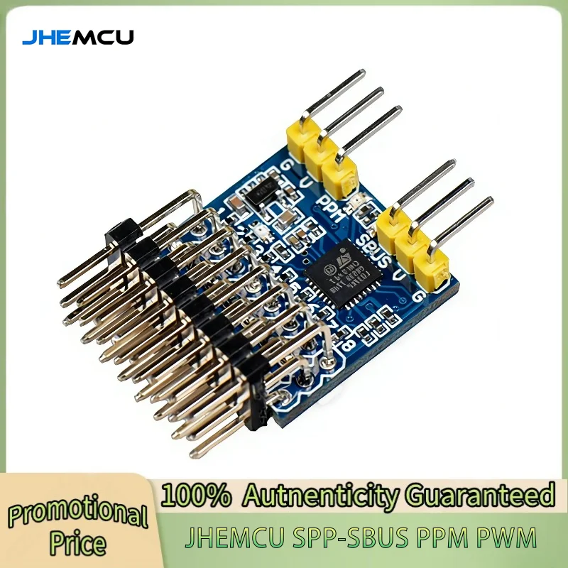 

JHEMCU SPP-SBUS 8CH SPP Converter 15A 3.3-20V for PPM PWM SBUS Signal Conversion FLYSKY IA6B FRSKY X8R Receivers 21X21mm