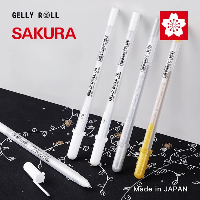 Bolígrafos de Gel Sakura Gelly Roll, 3/5 Unidades, Bolígrafos Clásicos de Tinta de Gel para Resaltar, Marcadores de Resaltado Blanco Brillante, Marcadores de Resaltado de Color