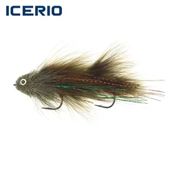 ICERIO 1/2PCS Deer Hair Articulated Fish Streamer Fly For Big Game Fishing Bait Pike Trout Bass Saltwater Fishing Lures