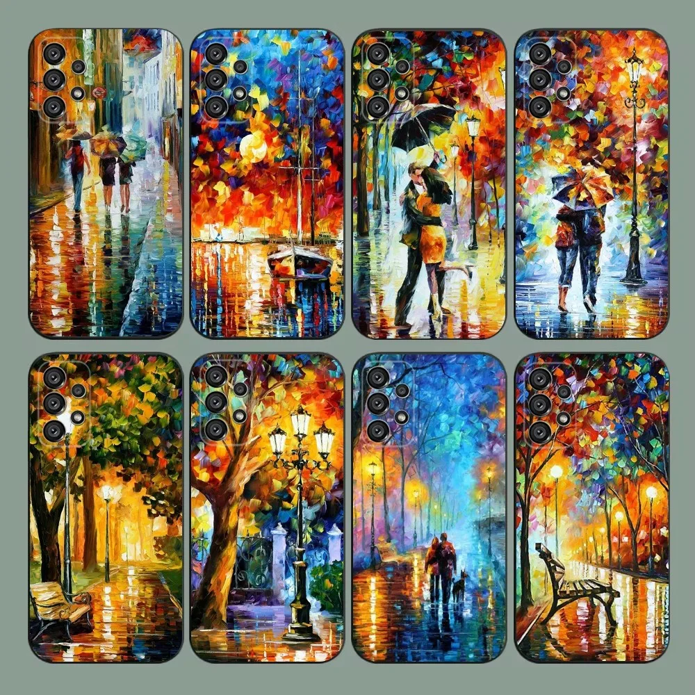 L-Leonid Afremov Painting Phone Case For Samsung Galaxy A20,A21s,A22,A31,A32,A52,A53,A72,73,A80,A91 Soft Black Cover