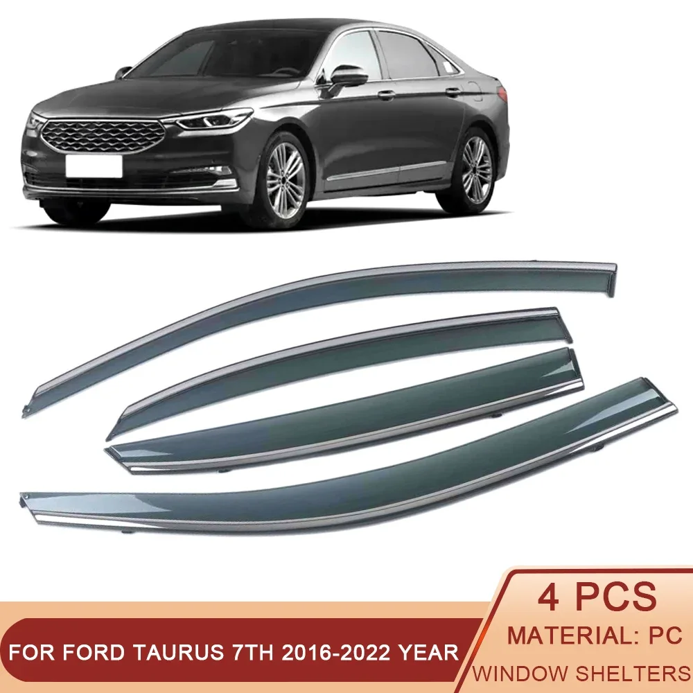 For Ford Taurus 7th 2016-2022 Car Window Sun Rain Shade Visor Shield Shelter Protector Cover Frame Sticker Exterior Accessories