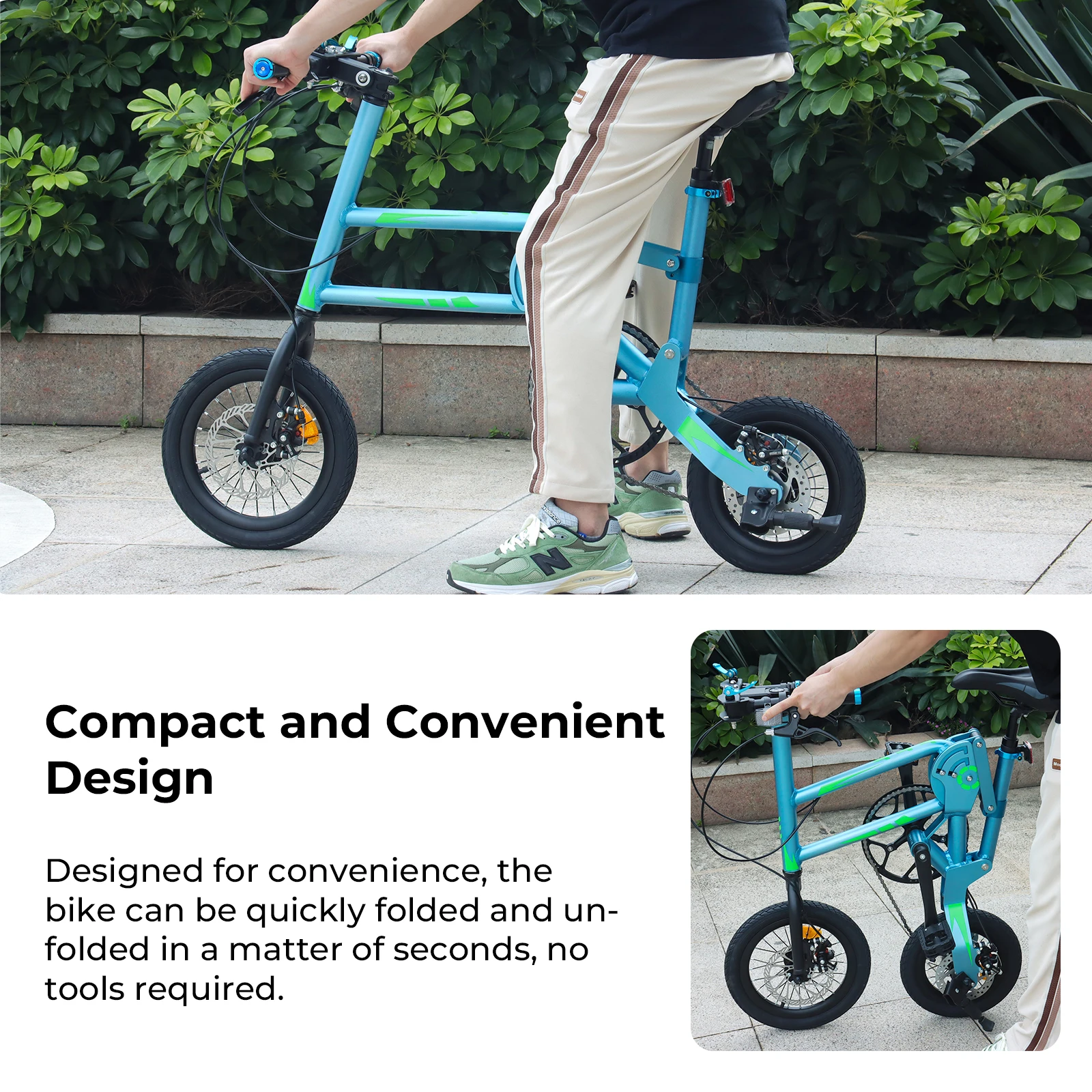 12Inch Foldable Bicycle 7 Speed Disc Brake Ultralight Portable Adult Men\'s Bike to Travel Work Fold Bicycle with Shock Handlebar