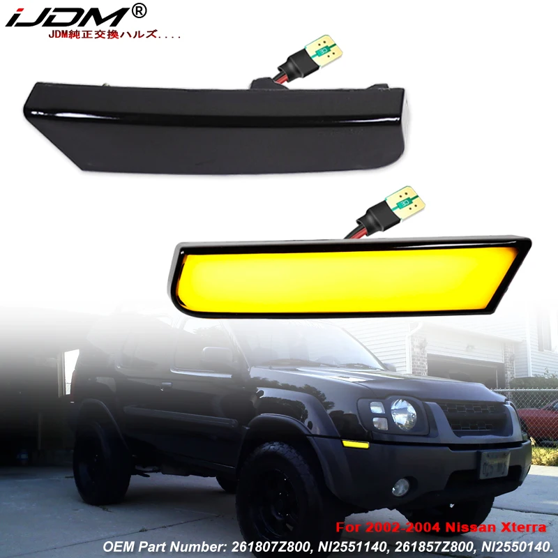 

iJDM Amber LED Front Bumper Side Marker Lights For 2002-2004 Nissan Xterra Front Corner Parking Lamps/Turn Signal Lights