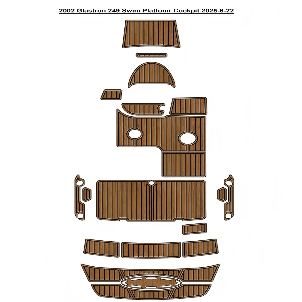 

2002 Glastron 249, платформа для плавания, коврик для кабины, лодка, пена EVA, искусственный тиковый коврик для палубы, напольный коврик SeaDek, стиль Gatorstep, самоклеящийся