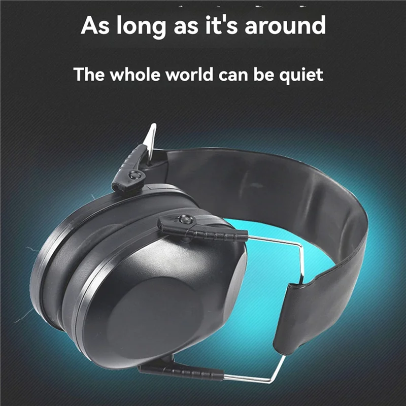 【BRILLIANT 】4X أغطية أذن بخاصية إلغاء الضوضاء للأطفال والكبار - أغطية أذن لاسلكية قابلة للتعديل لحماية السمع في مكان العمل باللون الأسود