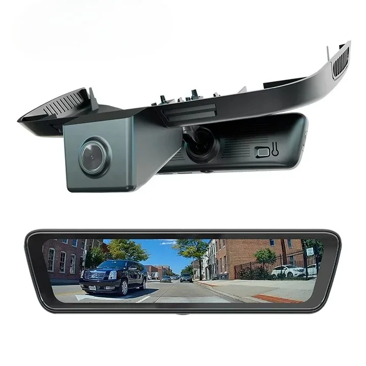 

Sinjet видеорегистратор заднего вида, широкая автомобильная камера 1080P, 8,2-дюймовый полноэкранный H8, зеркальная камера на приборной панели, универсальная Linux