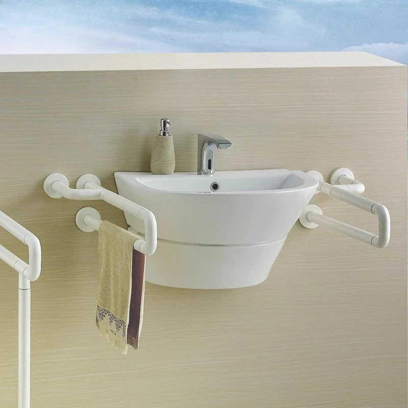 60/75 سنتيمتر المرحاض انتزاع القضبان المرحاض قضبان السلامة لكبار السن ، درابزين المعاقين مع قبضة الملمس المضادة للانزلاق للحوامل ، المعاقين