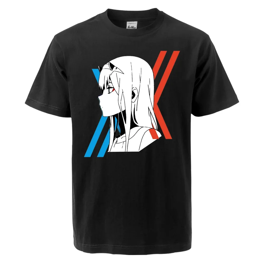 Japan Anime DARLING In The FRANXX ZERO TWO Summer 2024 Male Simple T Shirt Simple Printing Tees Male Clothes Simple Top Tees