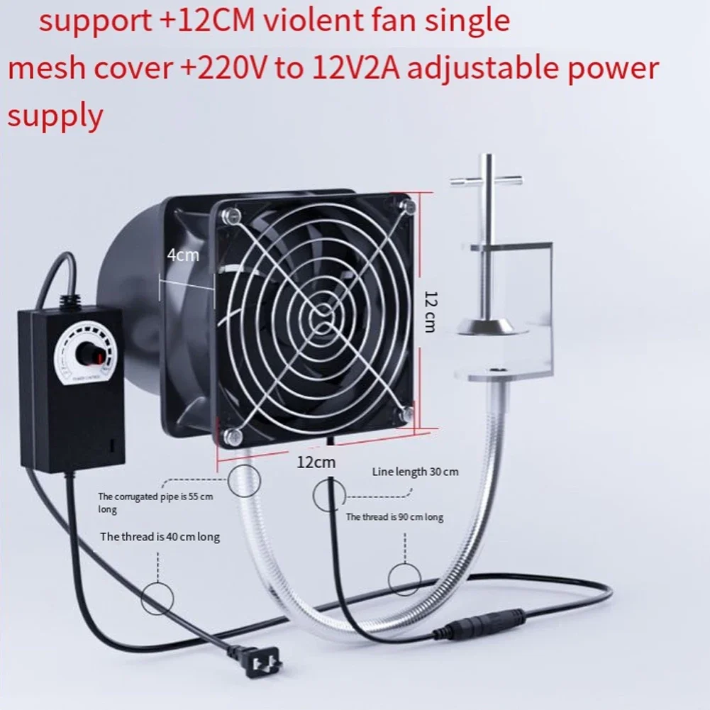 

ABS+ Metal Exhaust Fan 6100RPM 120mm DC12V Dual Ball Bearings Air Exhaust Fume Fan Heating Cooling Vents