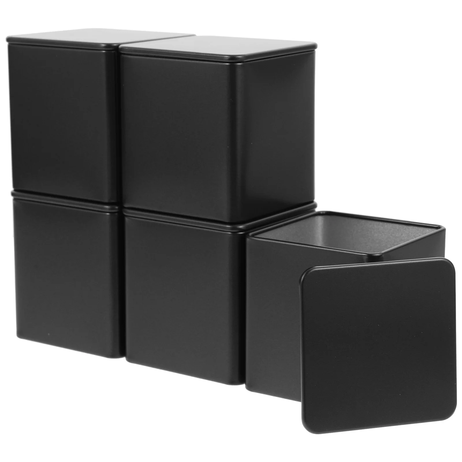 

5pcs Portable Metal Small Canisters Tinplate Tea Jars For Tea Coffee Storage Travel Home Supplies Craft Making Jar