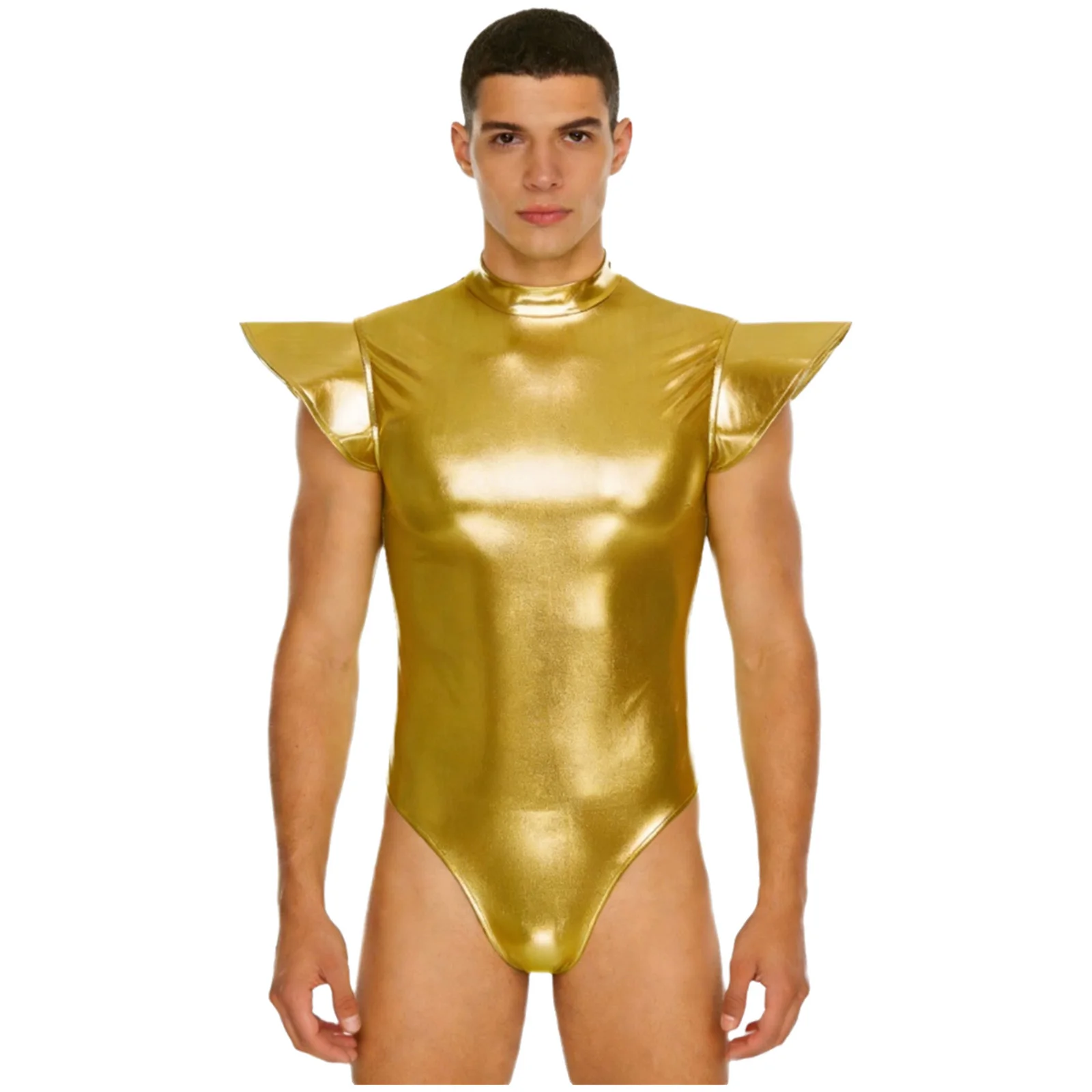 

Men's Fly Sleeve Holographic High Cut Jumpsuit for Club Party Halloween Alien Robot Dance Space Performance Role Play Outfits