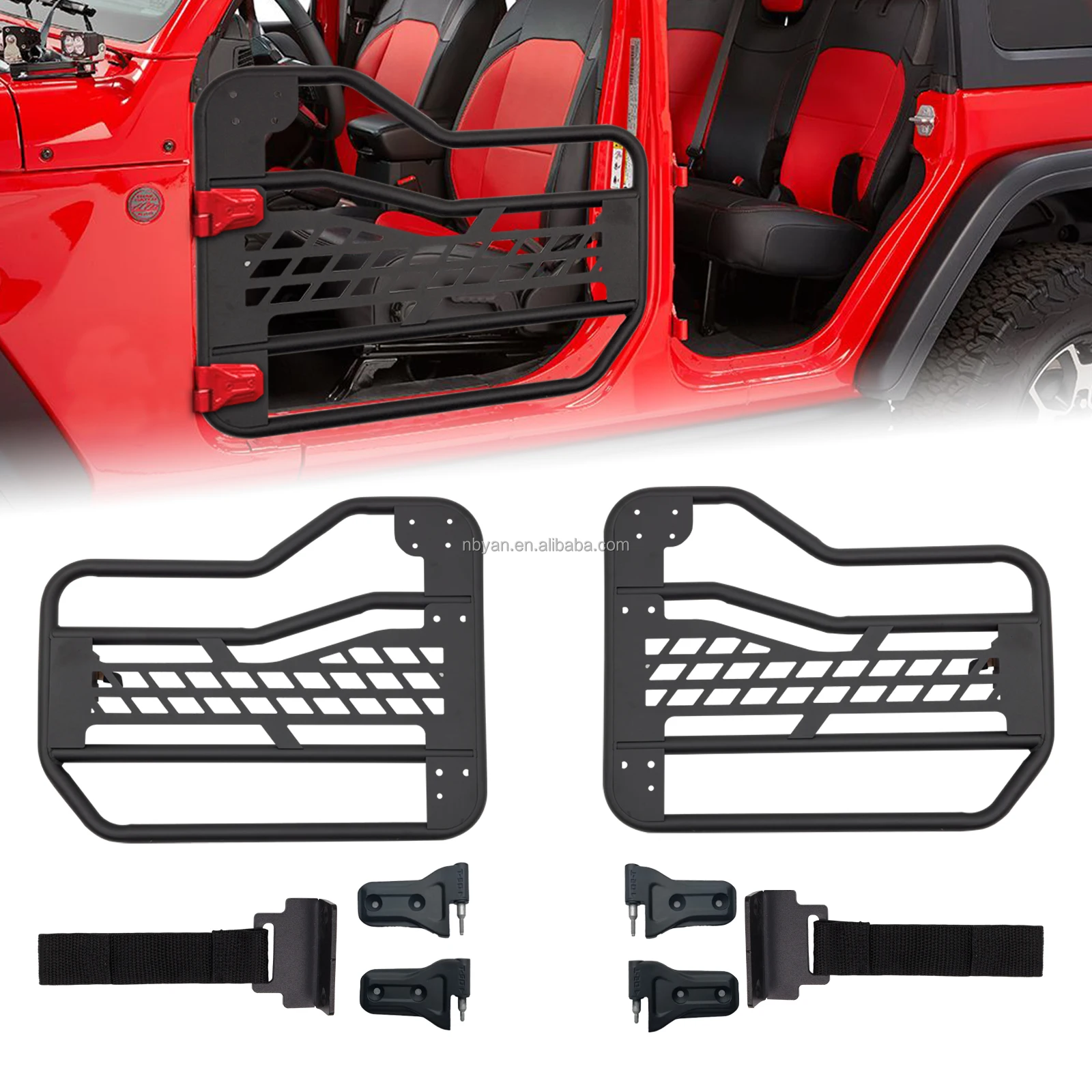 

2018-2024 Jeep Wrangler JL JLU 2-Door Front Tube Half Doors New Steel Car Door 2PCS