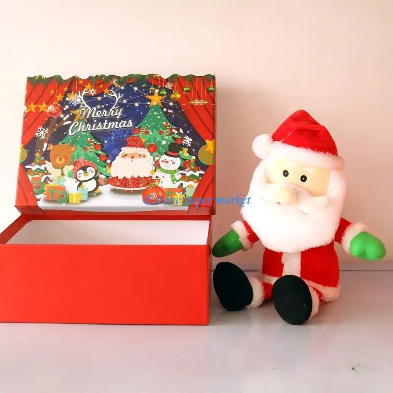 

090B 9inch Luminous Santa for Doll for w/ Flashing Light Party Decors Holiday O