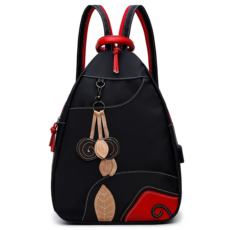 Zaino da donna alla moda Borsa a tracolla in nylon impermeabile Borsa da viaggio per il tempo libero Borsa a tracolla da esterno Borsa da scuola per