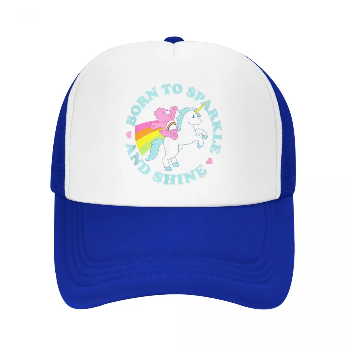 Care Bears Cheer Bear Unicorn Born To Sparkle And Shine Baseball Cap Men Hip-Hop Trucker Worker Cap Hats Adjustable Fishing Hat