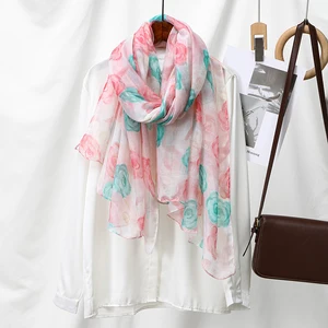 Luxury Brand Women Beach Scarf Georgette Silk Shawls Scarf Lady Soft Wrap Pashmina Stole Bufandas Muslim Hijab Sunscreen Wraps