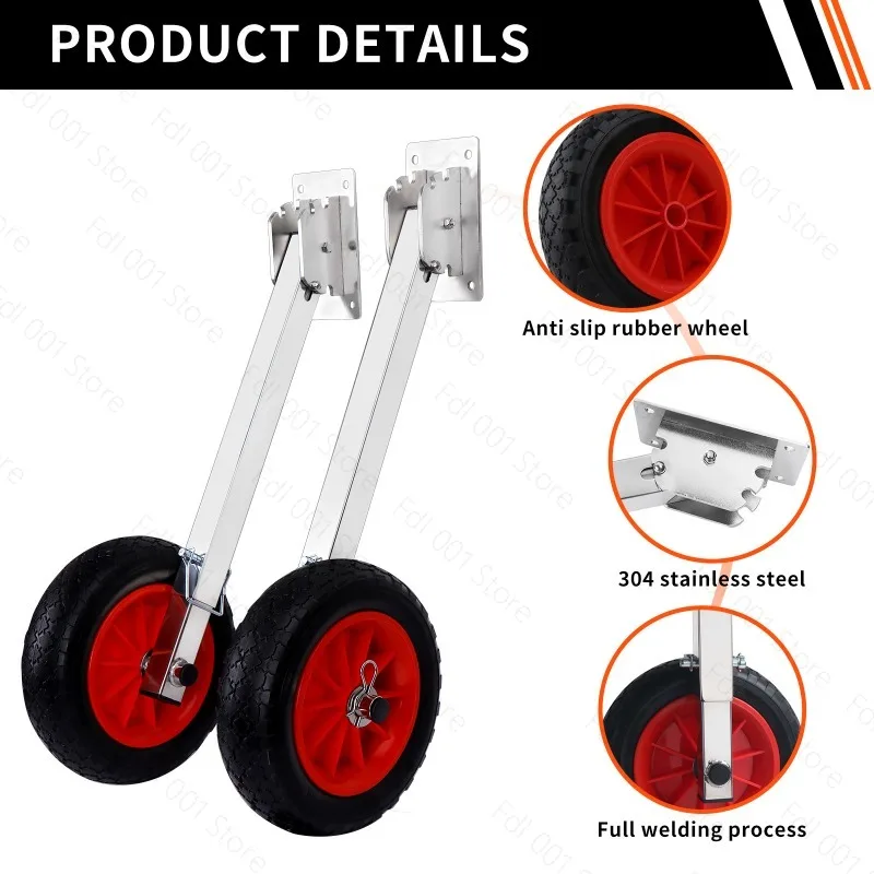Rubber Boat Small Trailer/fishing Boat Inflatable  Aluminum Alloy Tail Wheel/assault Boat Special Tail Wheel