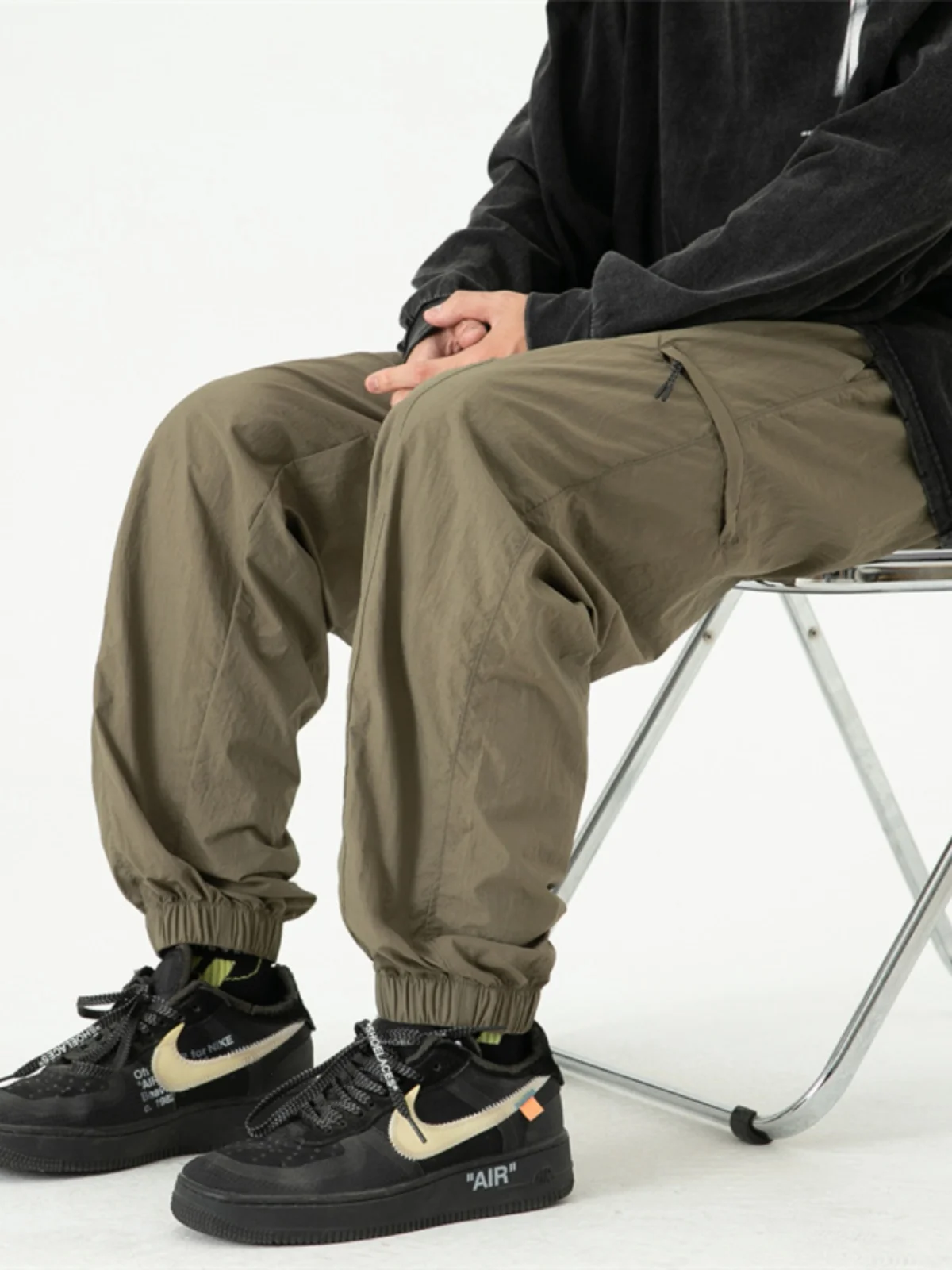 

Men's Hiphop Work Trousers Autumn Climbing Mountain Waterproof Windproof American Functional Cargo Pants Military een