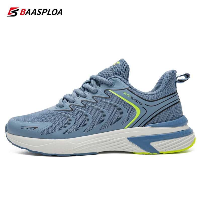 Baasploa-Zapatillas de correr para hombre, zapatos ligeros para caminar, de malla transpirable, a la moda, para deportes al aire libre, tenis de