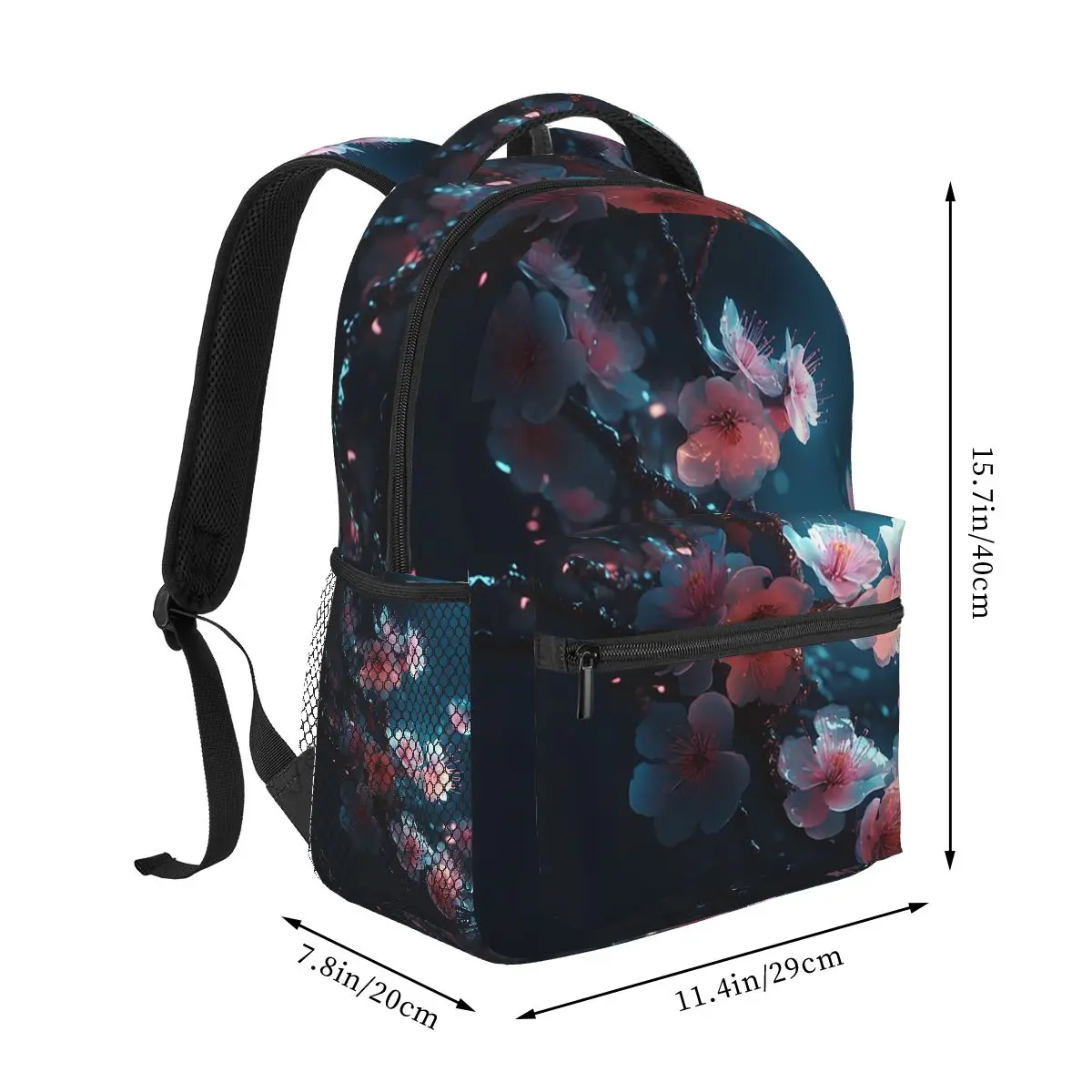 Sakura Cherry Blossom Japanese Student Backpack School Bag Hiking Travel Daypack for Men Women Fashion Bookbag Shoulder Bags