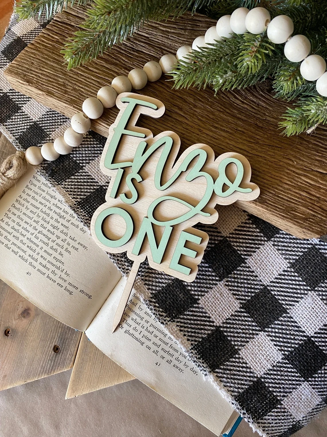 3D Custom Name Cake Topper, Boho First Birthday Party, Personalized Name, First Birthday, 1st birthday,Double Layered Cake Decor