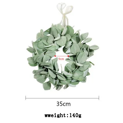 Hot sale Garland Green Willow Leaves Hanging Garland Artificial Eucalyptus Wreath For Home Garden