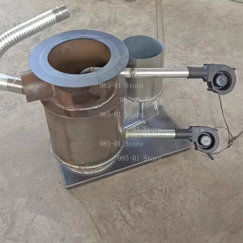 Double-layer fast heating furnace, waste oil vaporization hot blast stove for indoor warm air heating