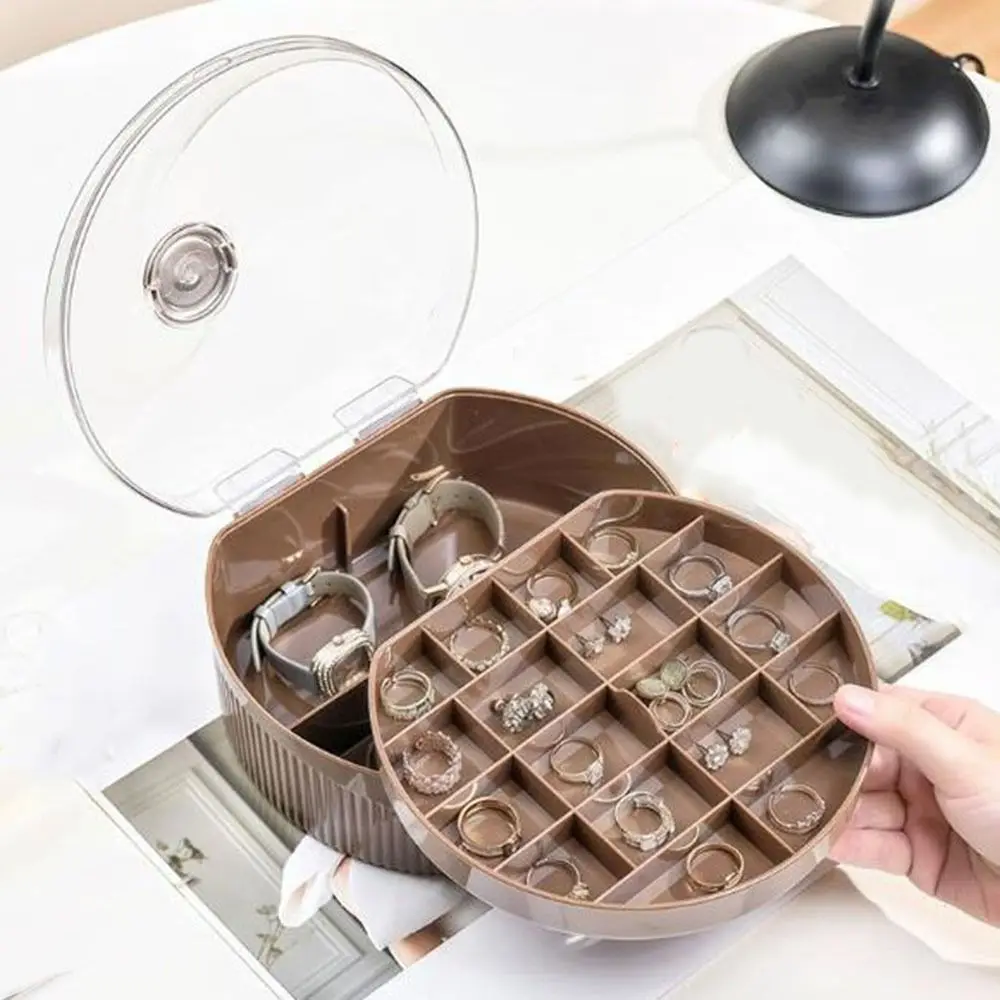 

Portable Plastic Jewelry Storage Box Dustproof Large Capacity Jewelry Display Box Moisture-proof Earrings Storage Case For Home