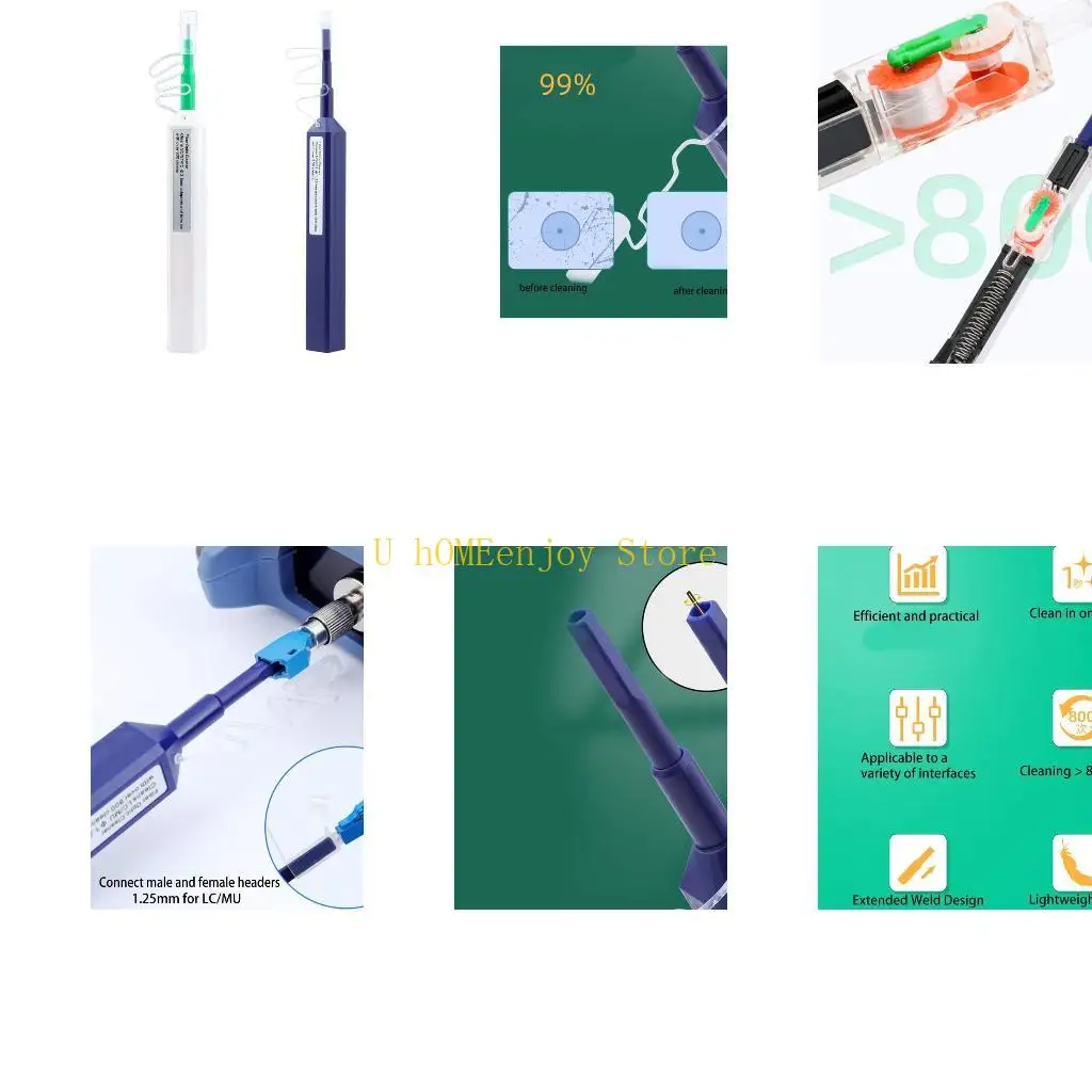 

B0KF Cleaner Optical Fiber Cleaner Pen Cleans 1.25mm Connector Over 800 Times