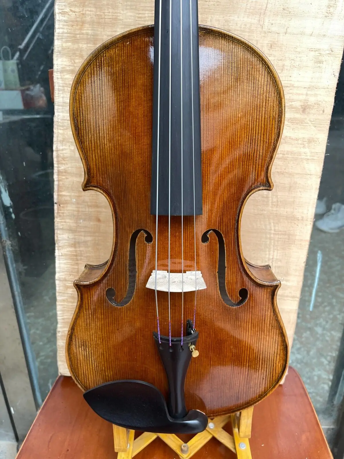 16.5 inch Handmade viola Pro nice flame grain and neck rich sound with case