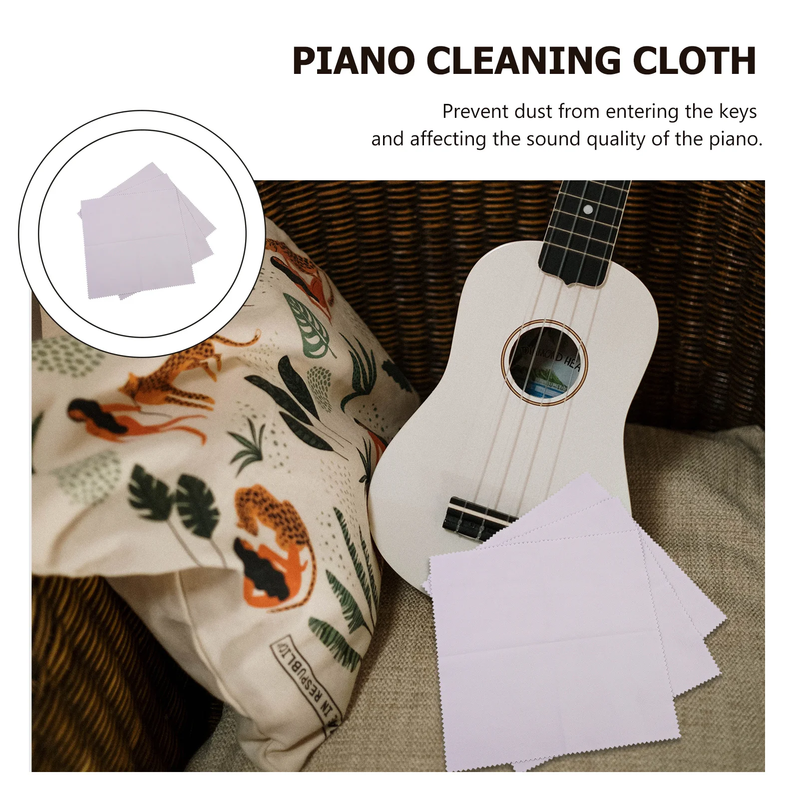 

3 pcs Durable Musical Instrument Cleaning Cloths Lightweight For Piano Violin Fiber Wipes Supple Tender Cleaning Supply
