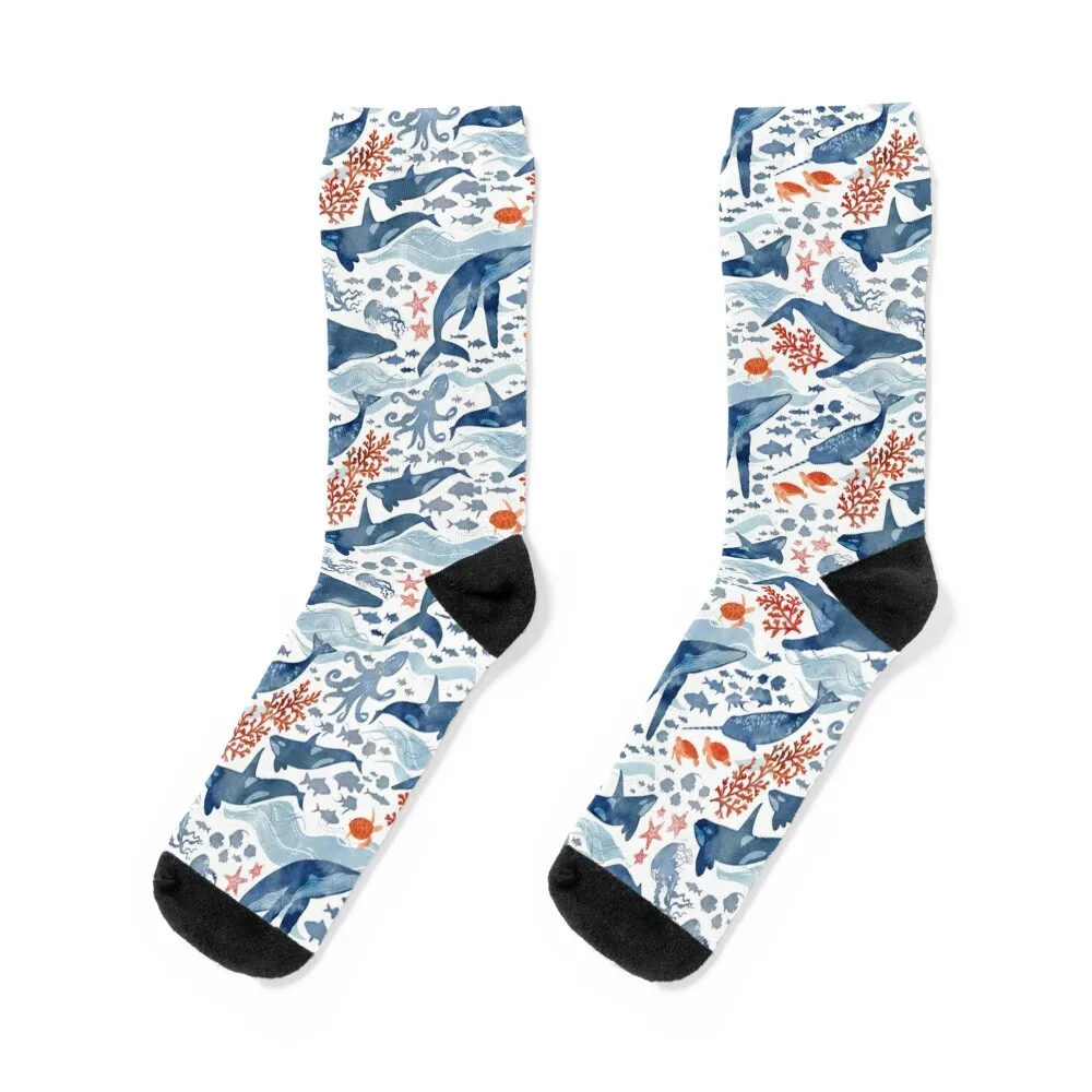 Ocean life Socks funny sock japanese fashion Christmas Socks For Girls Men's