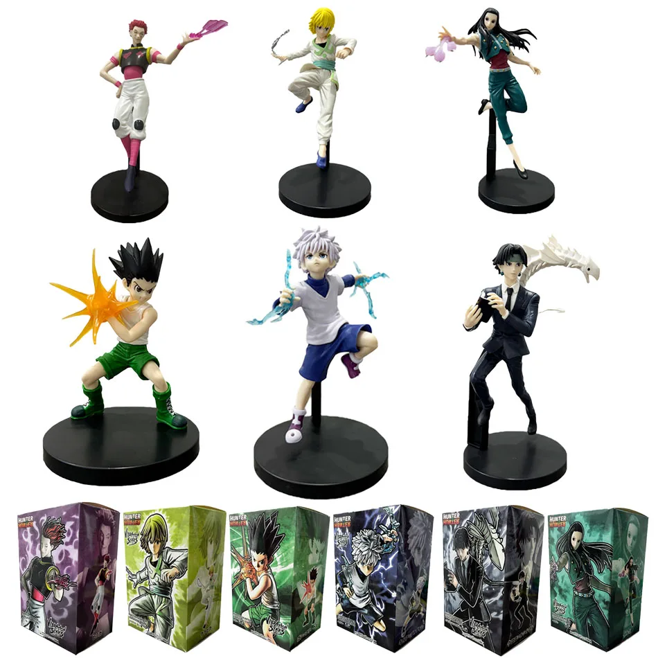 @@@13cm Hunter x Hunter Gon Freecss Anime Figure Alluka Zoldyck Action Figure Chrollo Lucilfer/Kurapika Figurine Model Toys Gift