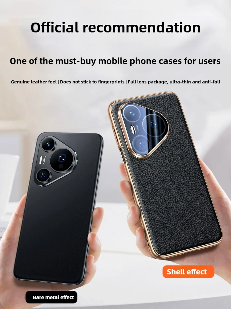 

Genuine leather for Huawei Pura 80 Ultra Case Lens All Inclusive Slim Luxury Crocodile or Lychee Leather Case for Pura 70 80 Pro
