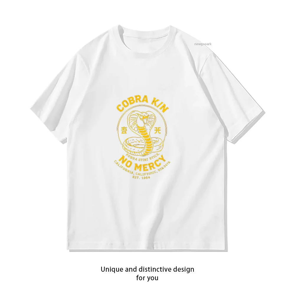 Cobra Kin No Mercy T-Shirt Design  Casual Cotton Short Sleeve Tee for Men Women