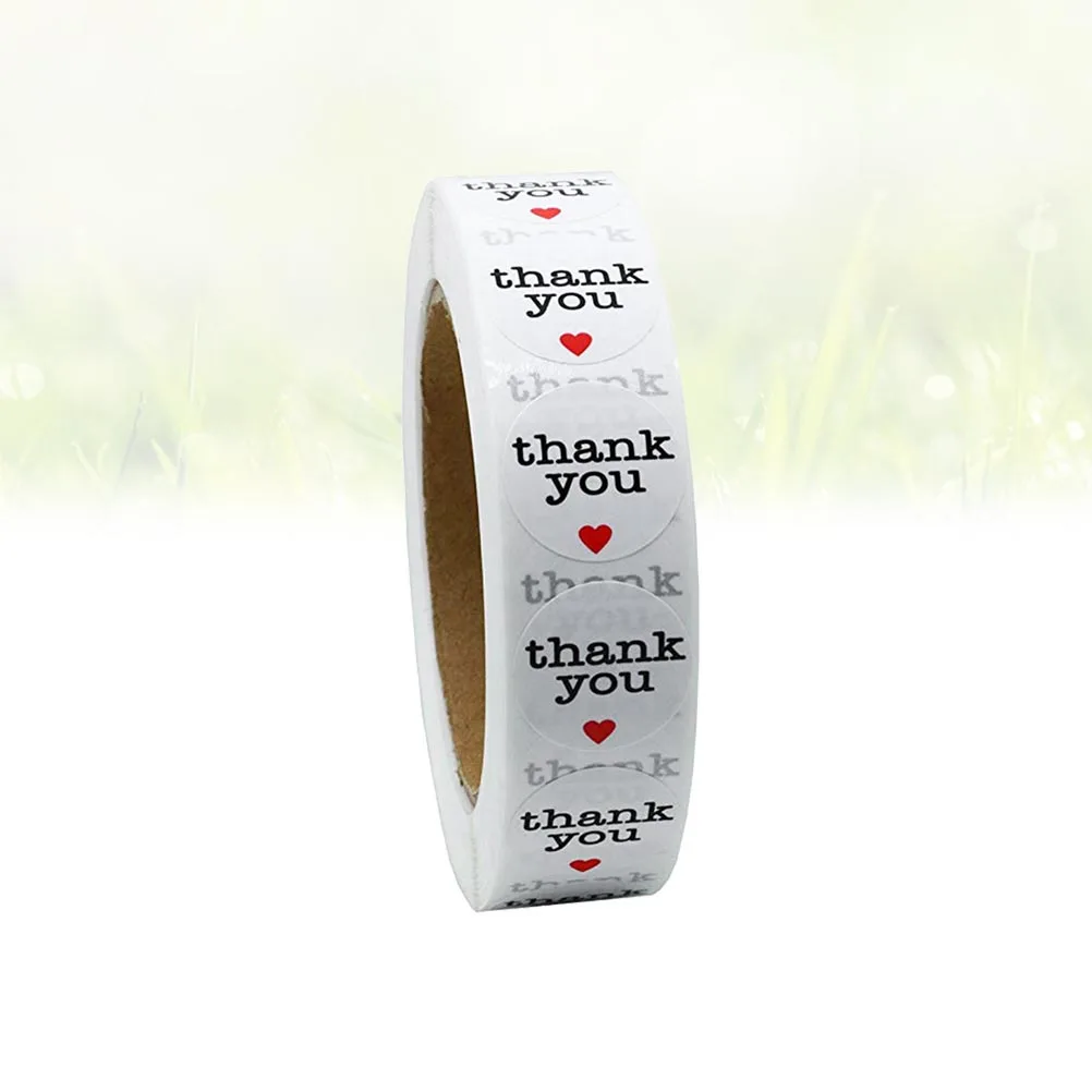 

500Pcs Red Heart Sticker Roll Self Adhesive Paper Labels for Candy Bags Baking Packaging Thank You Handmade Love Stickers Roll