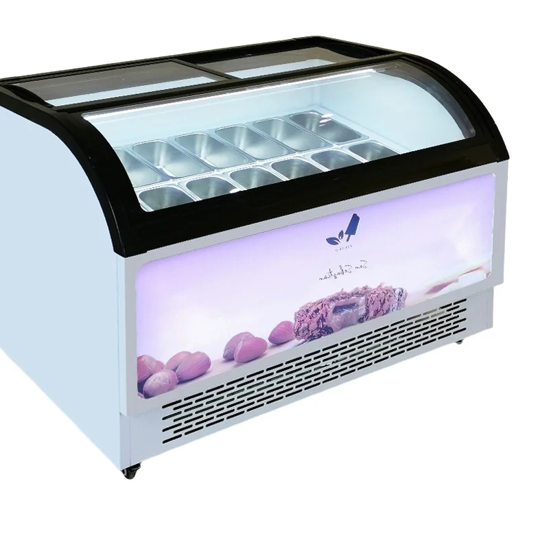Frozen Refrigerated Hard Ice Cream Cabinet, Frozen Ice Cream Display Cabinet Ice Cream and Popsicle Cabinet