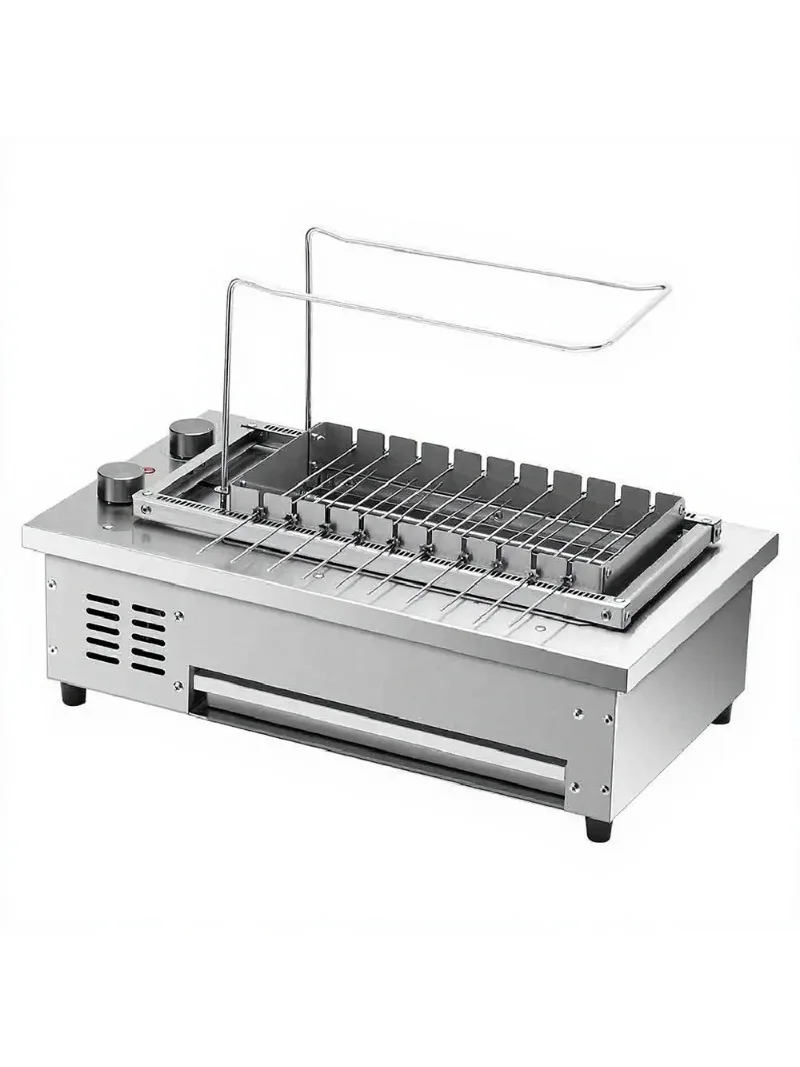 Commercial Electric Stainless Steel Built-in Rotisserie BBQ Grill with Rotating Skewer for Restaurant