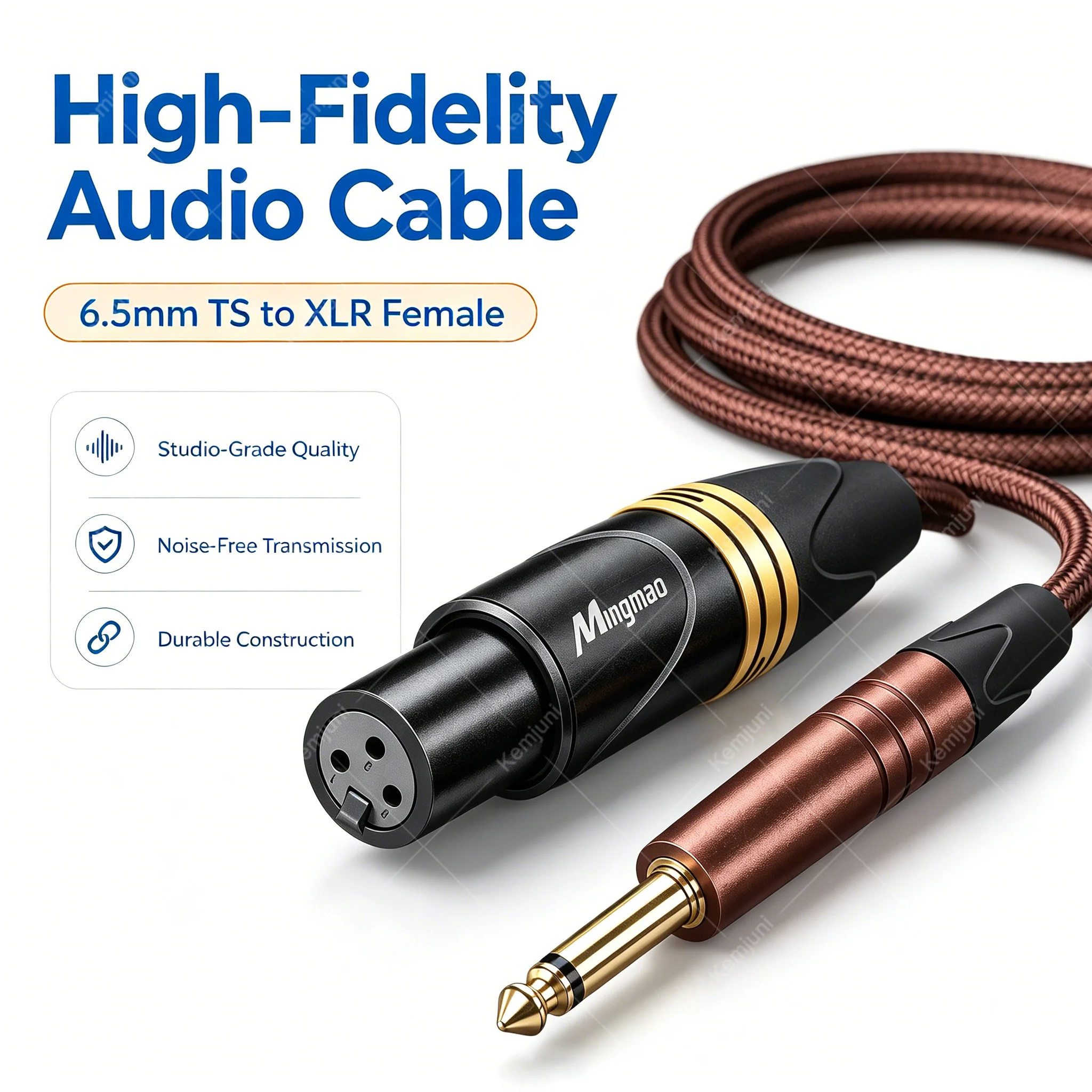 6.5mm TRS To XLR Female Audio Cable 5M 10M 15M 30M 1/4 Inch TRS Male To Canon Female Extension Cable Microphone Connection Cable