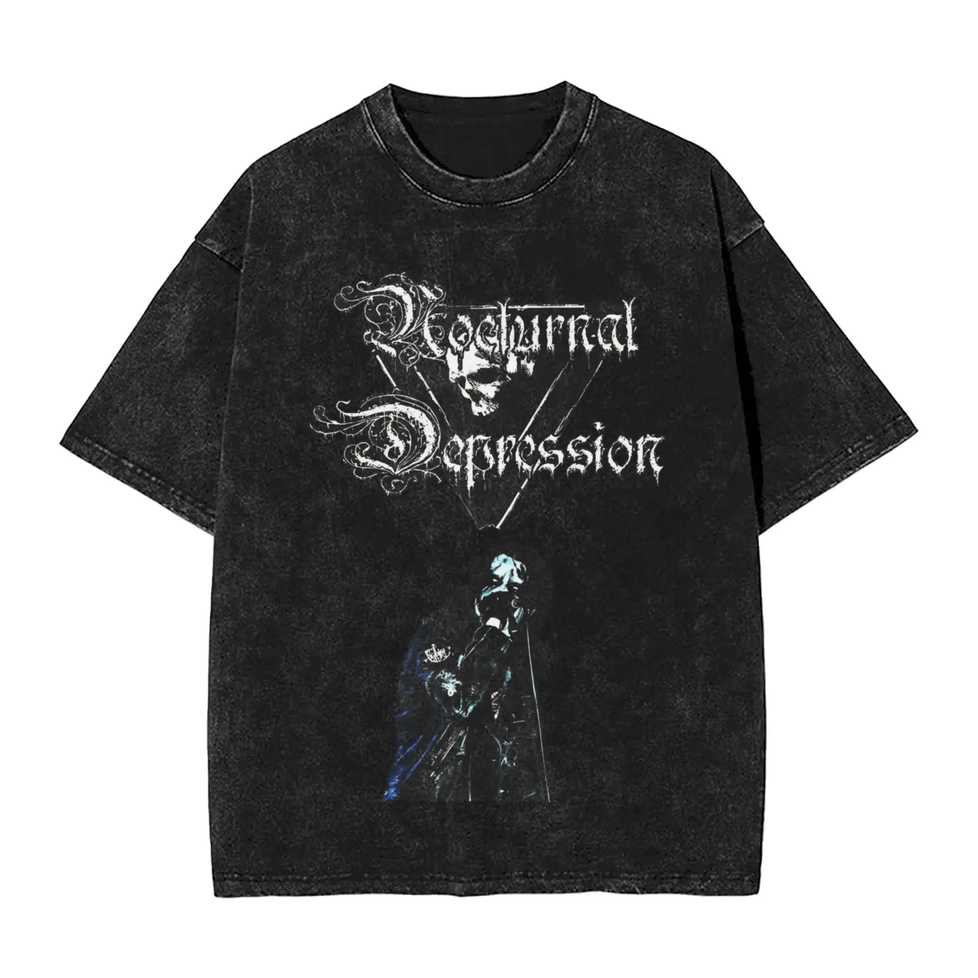 Nocturnal Depression Black Metal Band T-Shirt for Men  Novelty 100% Cotton Tee Shirt Crew Neck Short Sleeve Plus Size Clothing