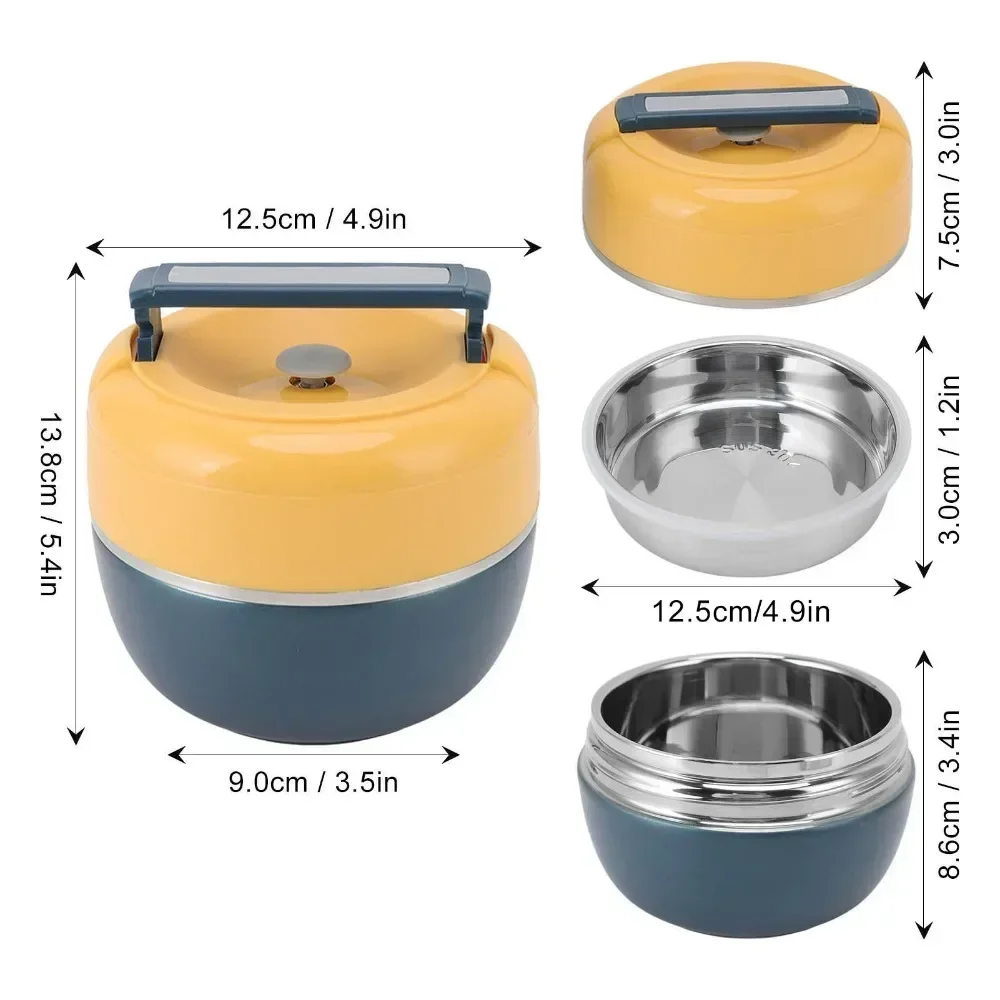 Lunch Box, 0.8L Stainless Steel Thermal Lunch Box 2 Layer Insulated Lunch Containers Vacuum Insulated Food Jar, Box