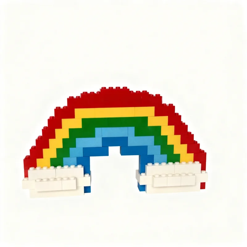119 pièces MOC Nuages Arc-en-ciel, Briques de Construction Créatives pour Enfants, Idée Cadeau de Noël, Jouet Éducatif