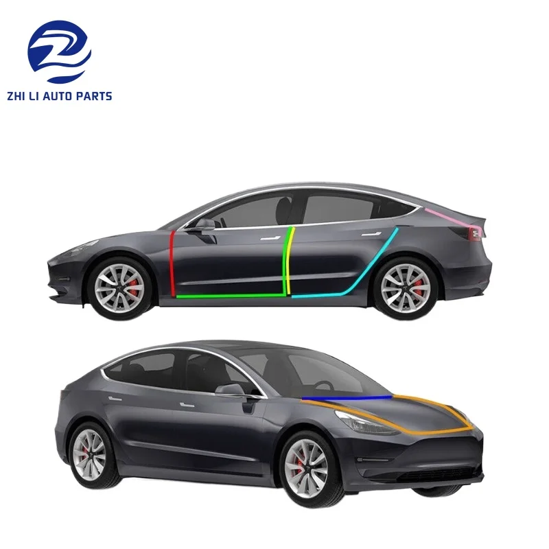 Car Door Seal Strip Kit Rubber Noise-Insulation Weatherstrip For Tesla Model Y/3