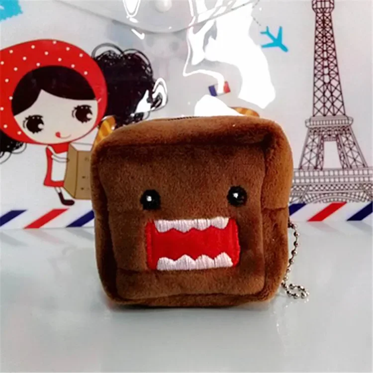 Cute Domo Kun peluche portamonete portachiavi portafoglio Cartoon Anime Cube Coin Pouch Case Kawaii Money Bag Mini Storage Bag