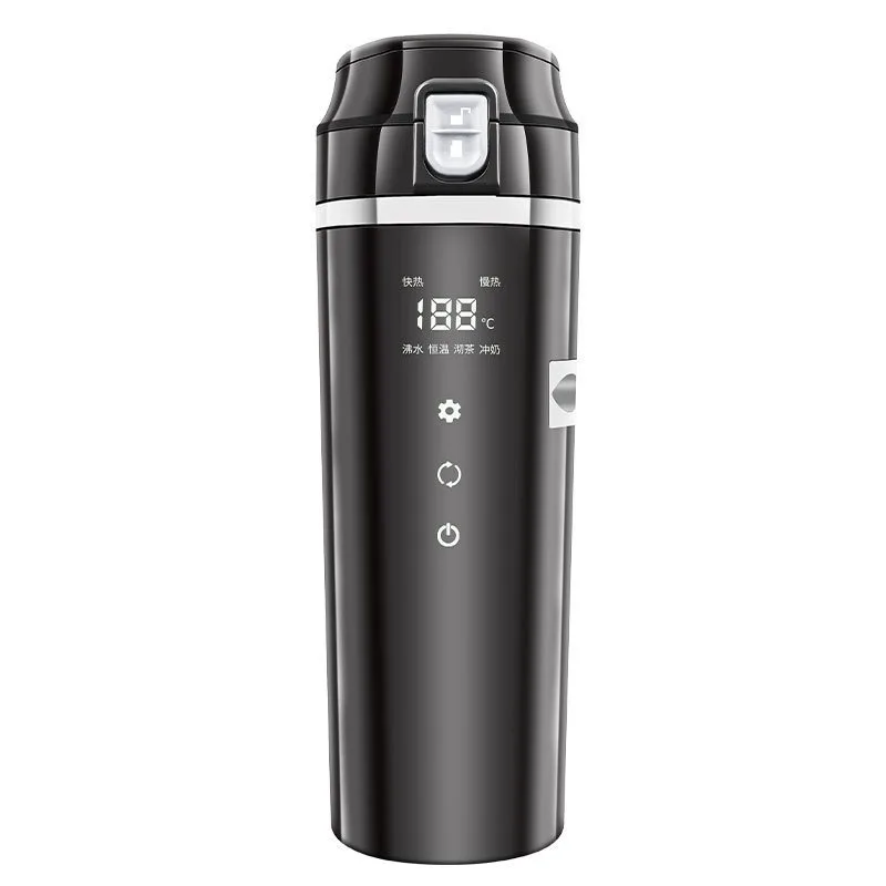 Vehicle-Mounted Electric Heating Cup - Portable Digital Travel Mug, Stainless Steel Insulated Boiling Cup