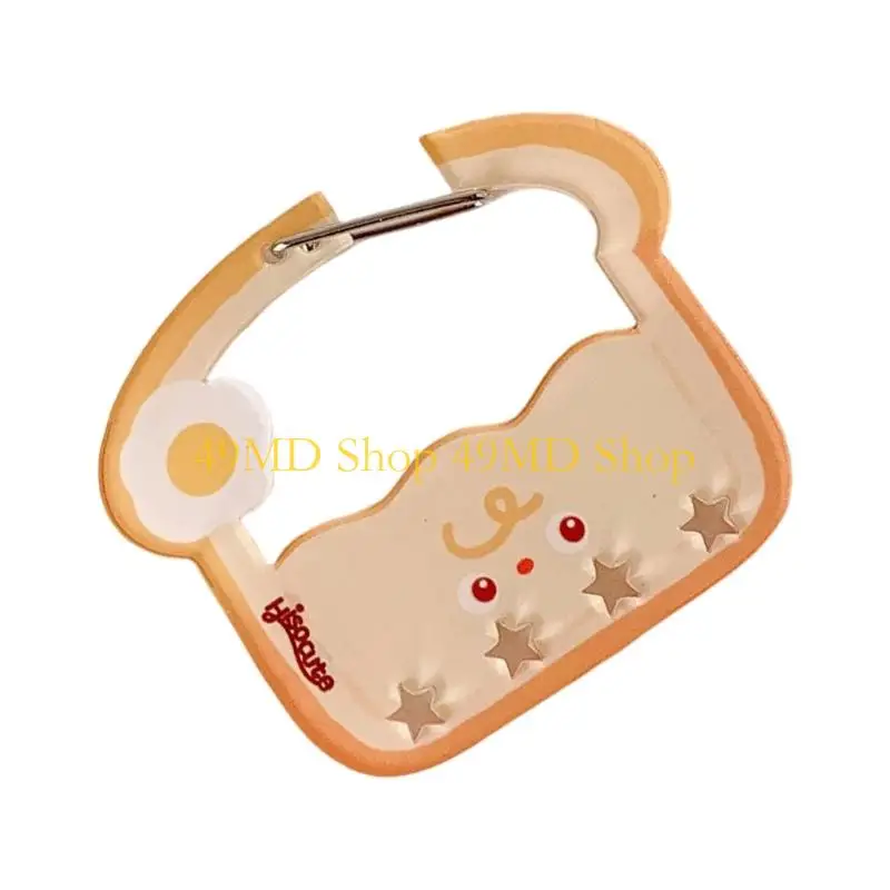 49MD Cartoon Burger And Chips Carabiner Clip With Secure Lock Fashion Keychain Holder For Daily Essential view 4