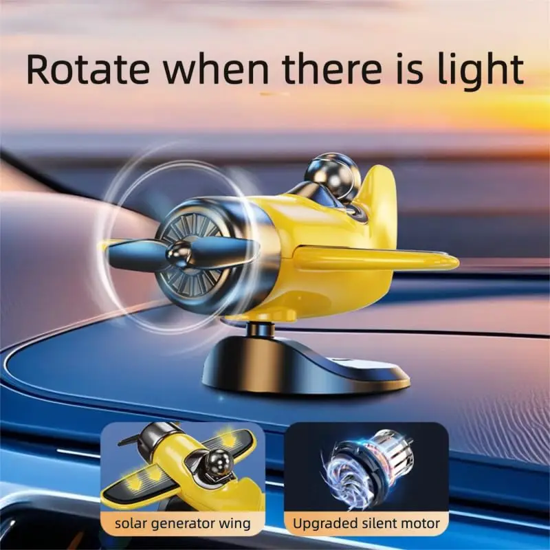 

Орнамент самолета на солнечной энергии 360° автоматическое вращение для панели приборов автомобиля Декор интерьера 2025